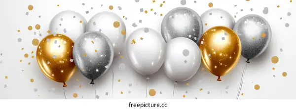 Celebration Shiny Balloons with Confetti