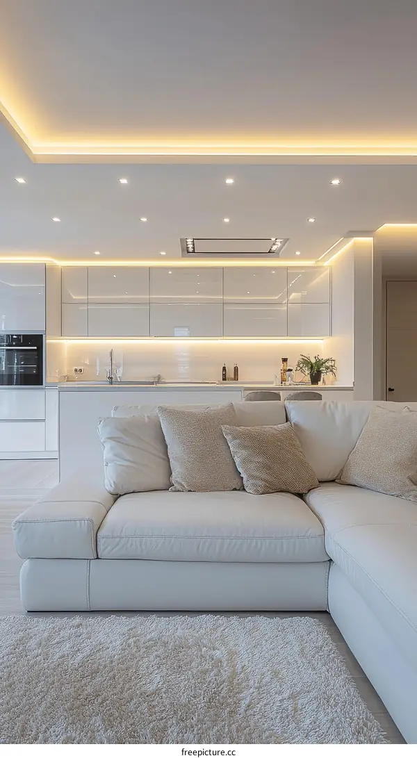 Modern White Living Room Interior Design