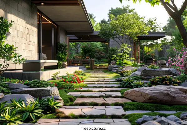 Garden Landscape Design Rendering