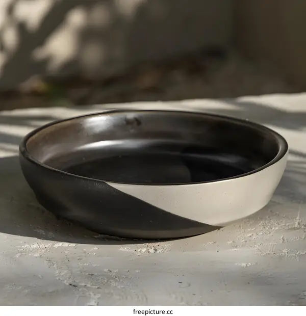 Black and White Ceramic Serving Bowl