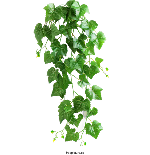 [Transparent Background PNG]Artificial hanging ivy plant with green leaves for home decoration