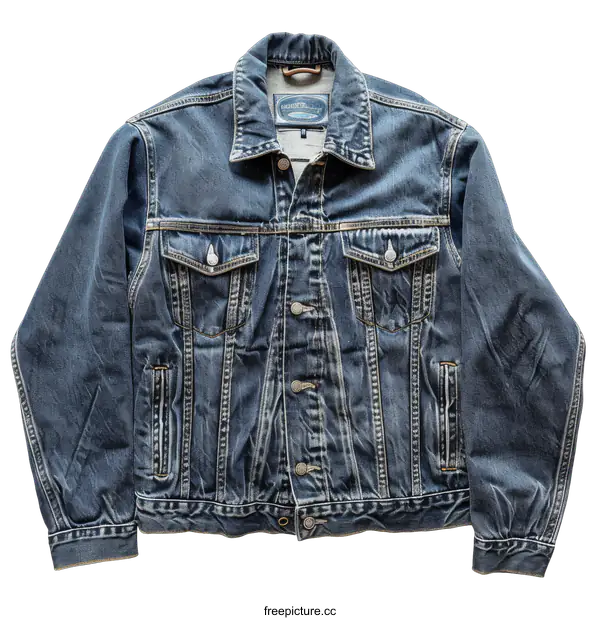 [Transparent Background PNG]Blue Denim Jacket on transparent background