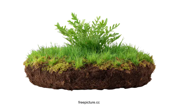 [Transparent Background PNG]Floating Island of Grass and Soil