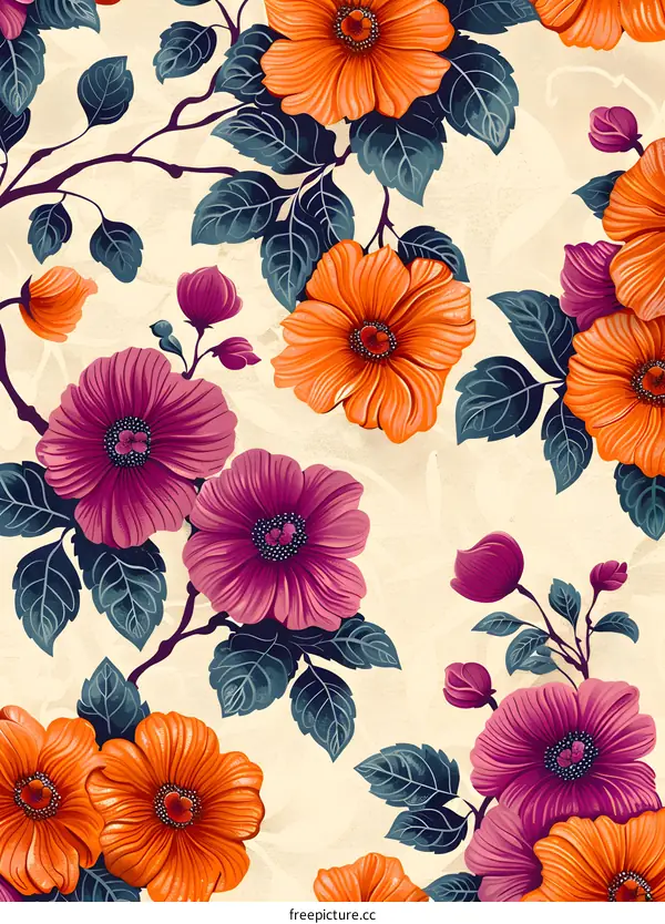 Hand-painted Floral Seamless Pattern
