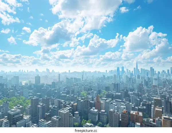 Cityscape with a Beautiful Sky