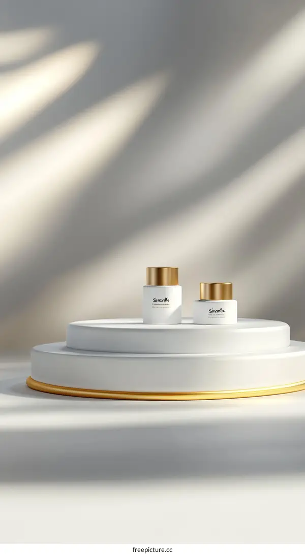 Modern Cosmetic Product Display Illustration