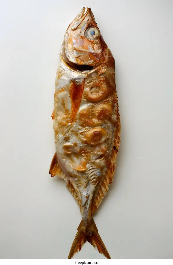 A fish grilled with salt