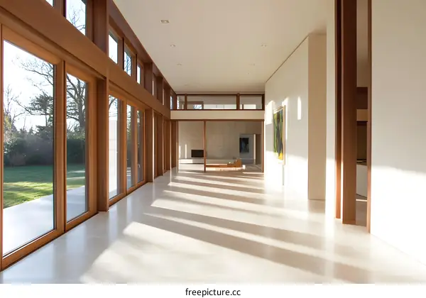 Modern Minimalist Interior Design With Floor To Ceiling Windows