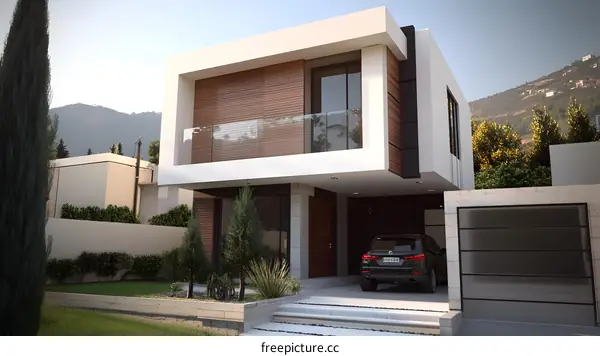 Modern Minimalist House Design with Mountain View