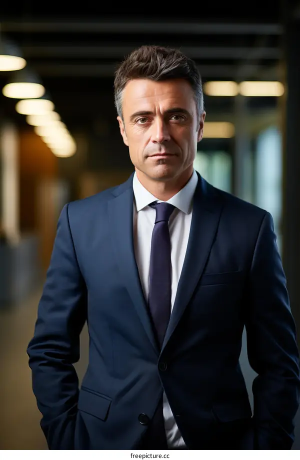 Portrait of a middle-aged businessman in a suit