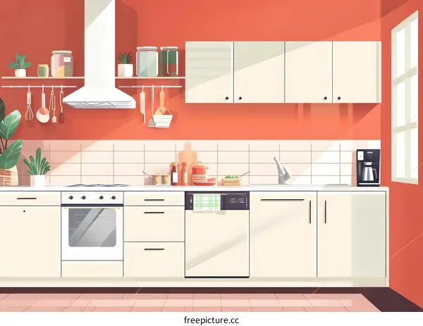 Modern Kitchen Interior Design Illustration