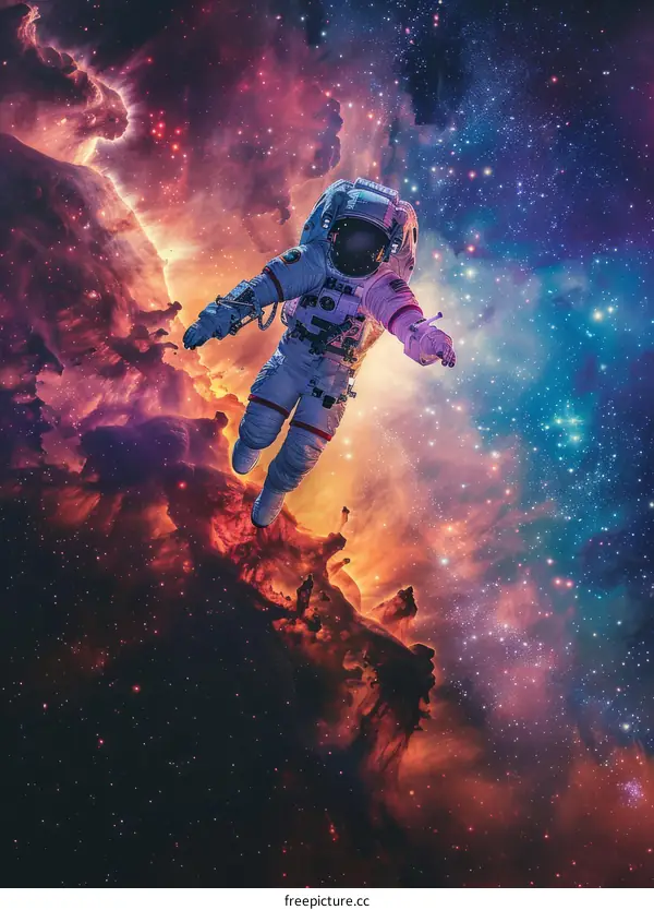 Astronaut in a Cosmic Nebula