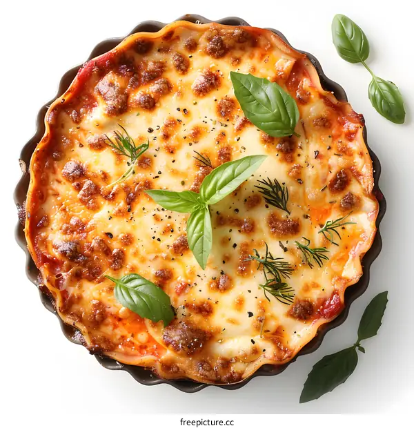 Lasagna in a baking pan