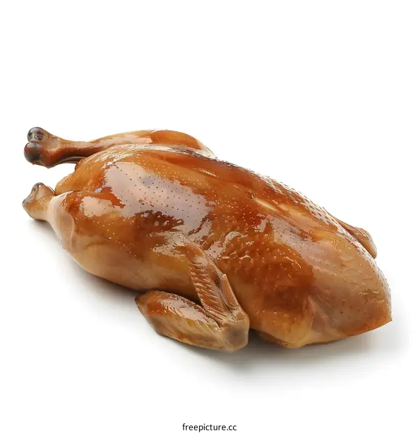Roasted Chicken on White Background