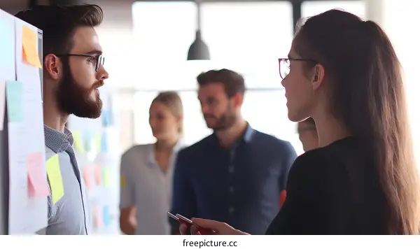 Business Meeting with White People in Office