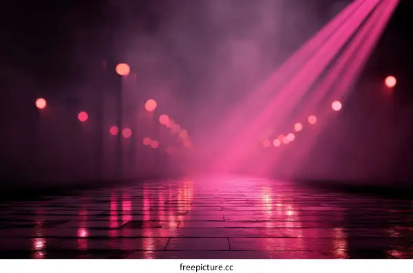 Pink Night Scene Abstract Background