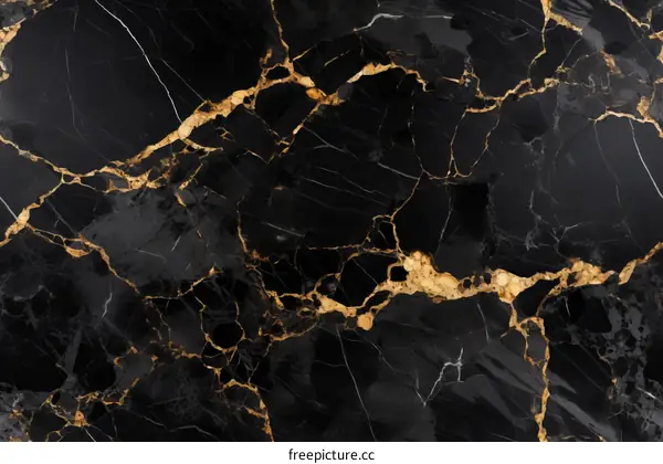 Black and gold marble texture with high resolution
