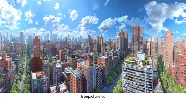 New York City Skyline Urban Landscape Aerial View