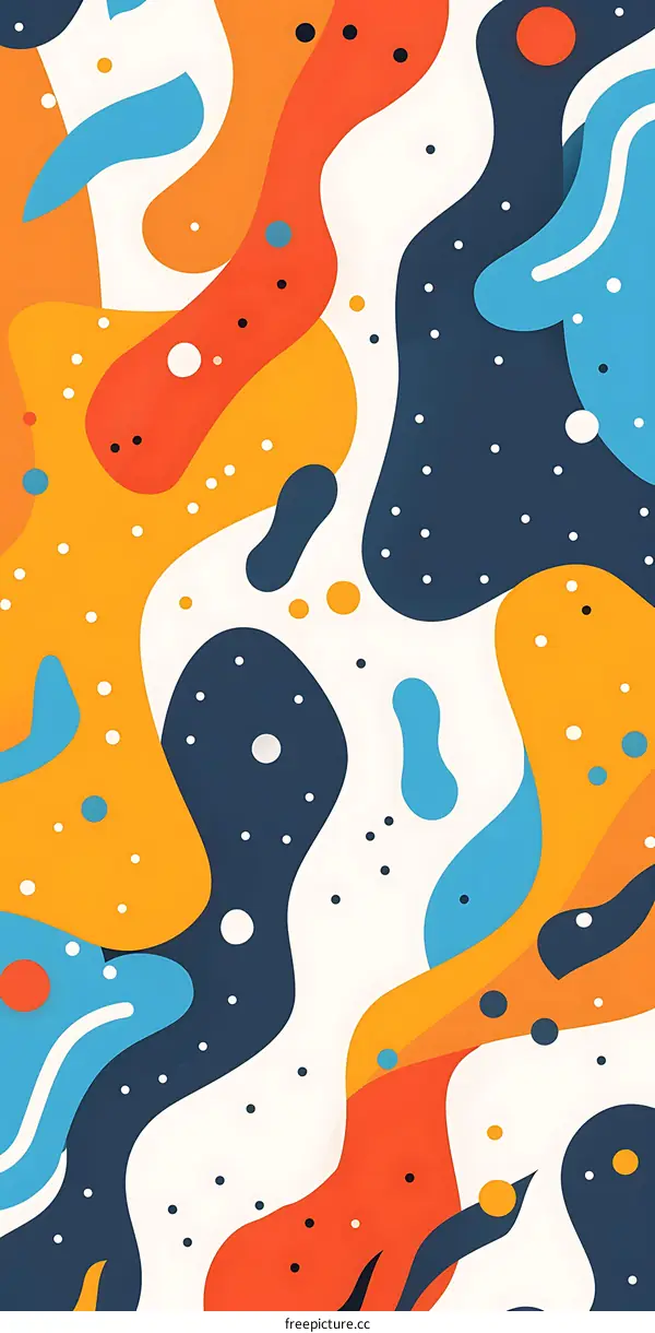 Abstract Background With Colorful Shapes And Dots