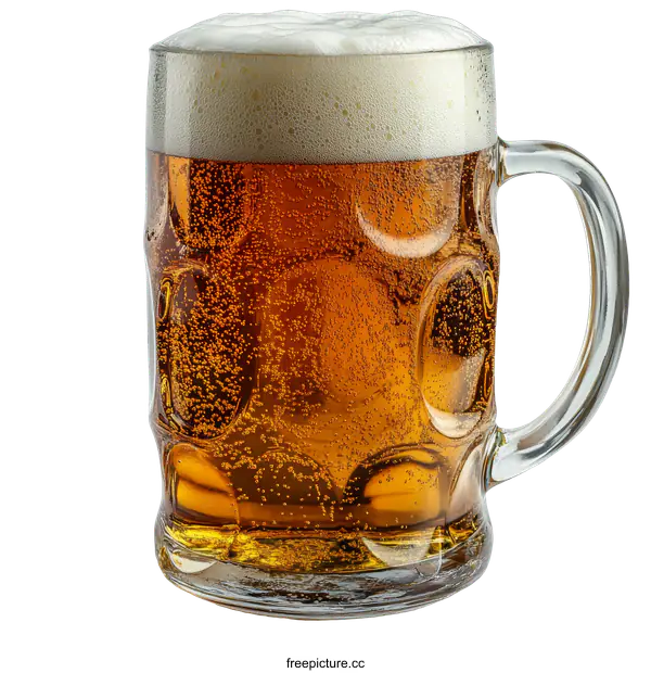 [Transparent Background PNG]Close Up of a Glass Beer Mug
