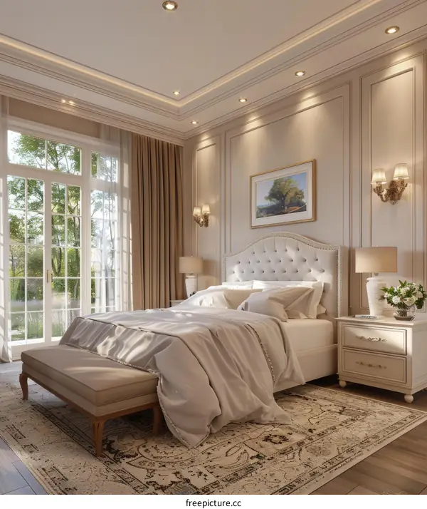 Elegant Beige Bedroom Interior Design