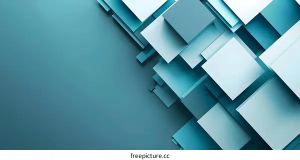 Abstract Geometric Background With Blue And White Squares