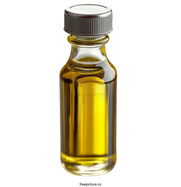 [Transparent Background PNG]Small Glass Bottle with Olive Oil