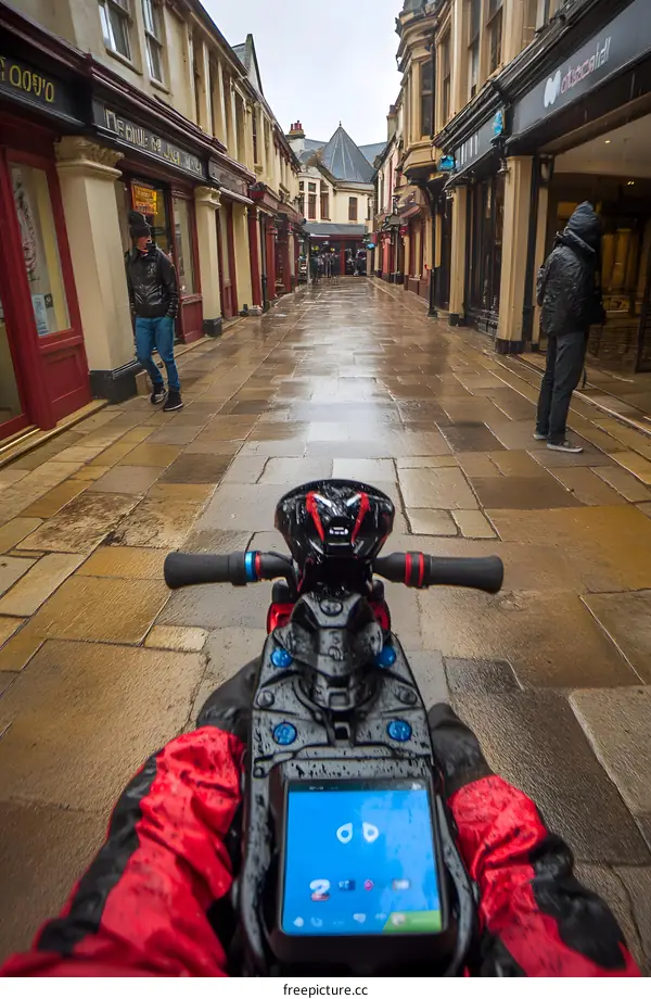 Rainy Day In The City With A Scooter