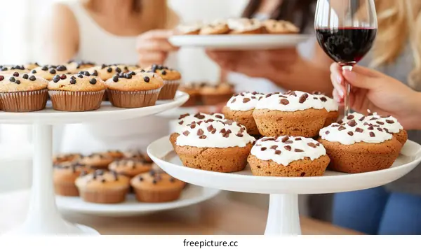 Delicious Cupcakes and Wine for a Gathering