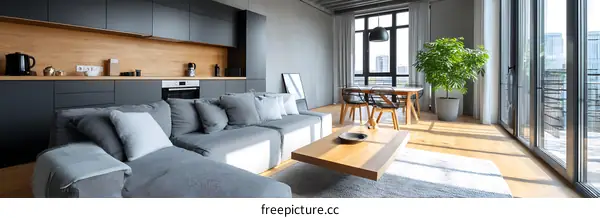 Modern Open Plan Apartment Living Space