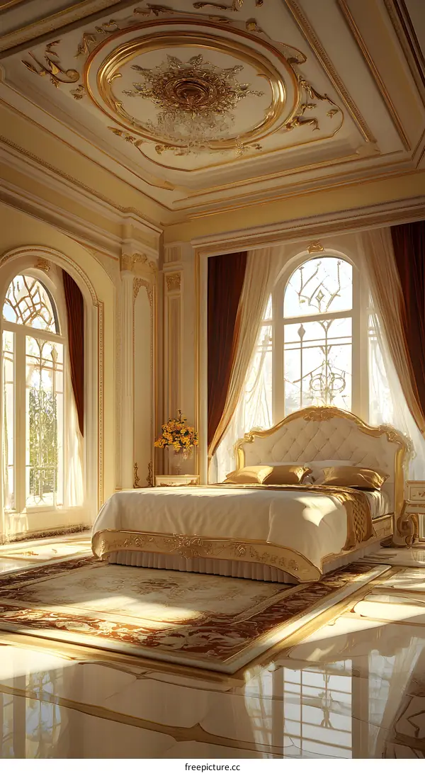 Luxury Bedroom Interior Design With Gold Accents