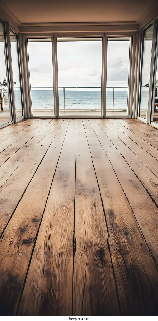 Wooden Floorboards in a Room with a Sea View