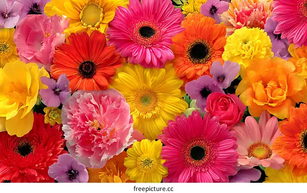 Colorful Flower Arrangement Background Image