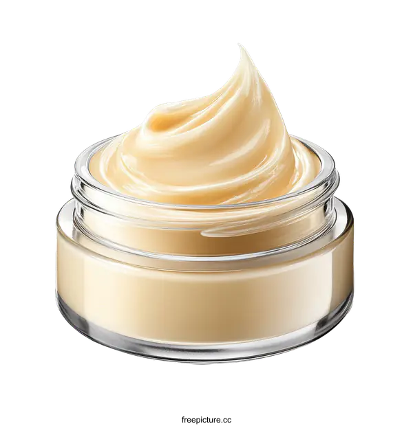 [Transparent Background PNG]Cream Jar with Luxurious Cream Texture