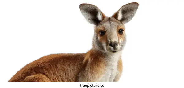 Close-up of a Red Kangaroo on a White Background