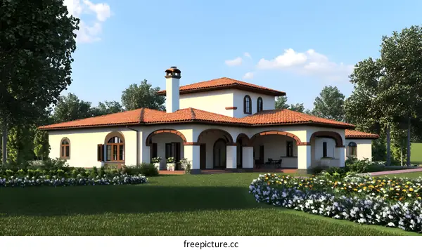 Exterior Design of a Modern Luxury Home with Brown Roof