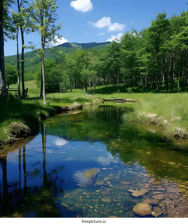 A beautiful landscape with a river running through it