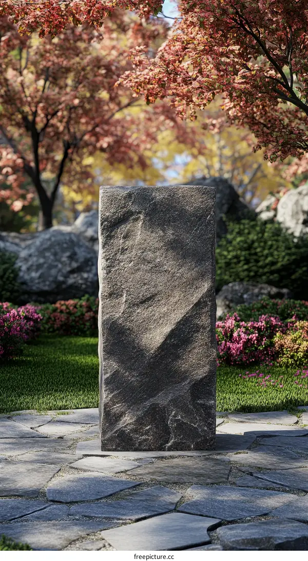 Autumn Garden Stone Sculpture Display