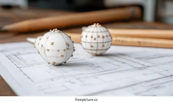 Architectural Design Model on Blueprint