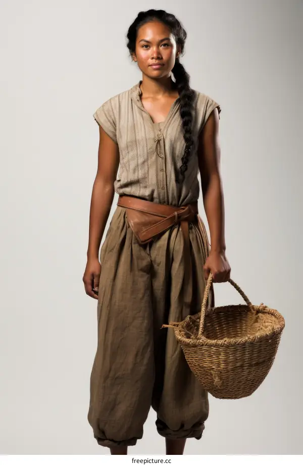 portrait of a filipina woman wearing traditional clothing