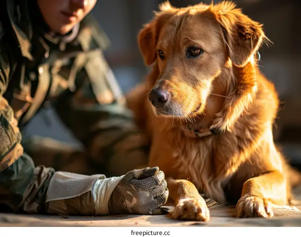 A soldier and his loyal dog