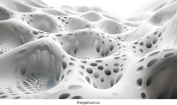 White porous cave structure