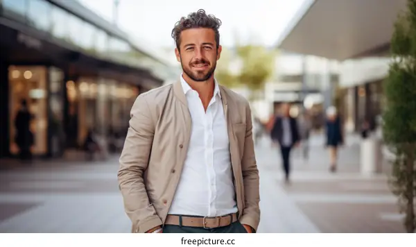 A man with a beard is smiling at the camera