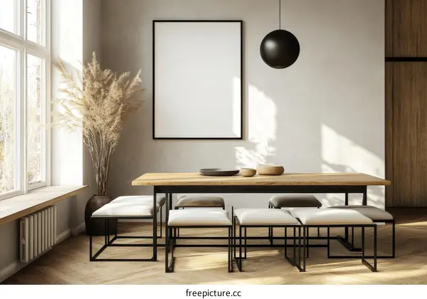 Modern Dining Area Interior Design Illustration