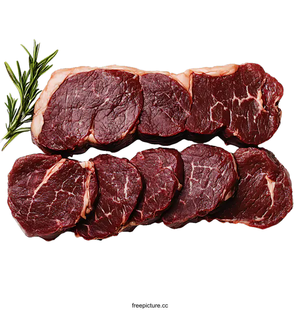 [Transparent Background PNG]Fresh Raw Beef Steaks Ready to Cook