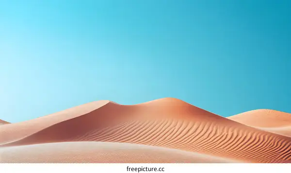 Sand Dunes Desert Landscape Under Blue Sky