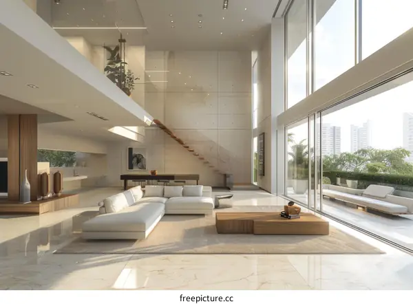 Air-conditioned and Lit Modern Home Interior