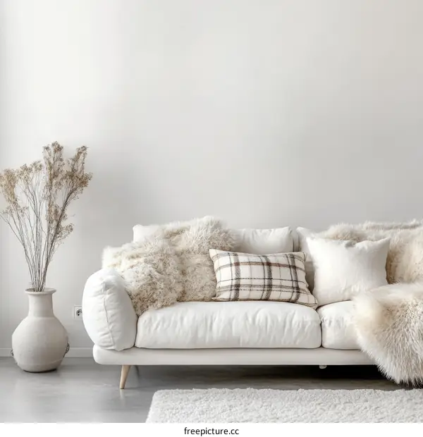 Modern Minimalist Living Room with Cozy Sofa