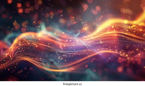 Colorful glowing futuristic wave background