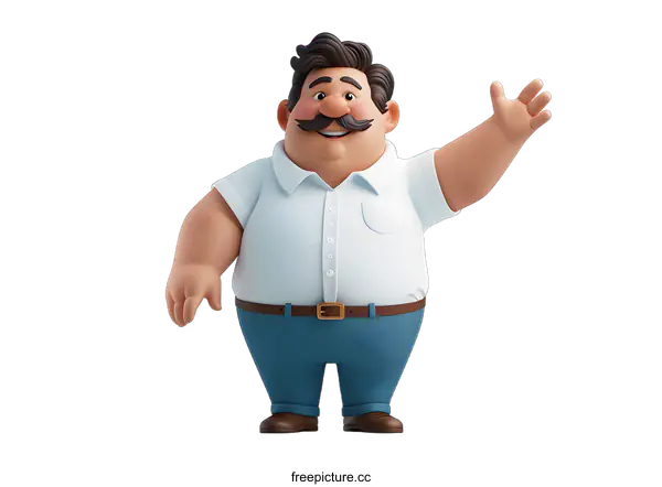 [Transparent Background PNG]Happy Cartoon Man Waving